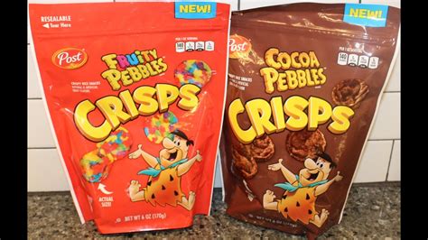 Post Fruity Pebbles Crisps Cocoa Pebbles Crisps Review Youtube