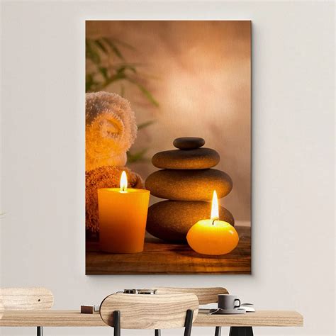 Zen Massagem Pedras Velas Atmosf Ricas Orqu Dea Posters Florais