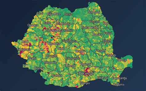 HARTA incidenței cazurilor de Covid 19 Rata de infectare în fiecare