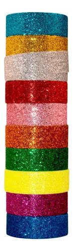 Fita Adesiva Brilhosa Glitter 1 5 Cm 2 M 10 Rolos Parcelamento