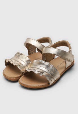 Sand Lia Tip Toey Joey Infantil Ruffle Dourada Compre Agora Dafiti