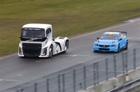 Watch A Hp Battle Between A Volvo S Polestar And A Big Rig