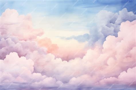 Un Cuadro De Nubes Y El Cielo Con Colores Rosa Y Azul Vector Premium