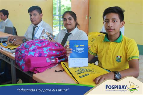 PROYECTO EDUCANDO HOY PARA EL FUTURO FOSPIBAY ENTREGA PACK