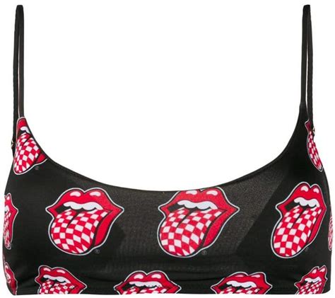 MC2 Saint Barth Judy Printed Bikini Top Black Bikini Tops St Barths