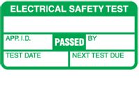 Electrical Safety Test Passed Plug Labels Printed Green On Paper