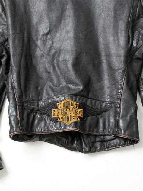 Vintage Leather Motorcycle Jacket With Harley Davidson Patches - Etsy