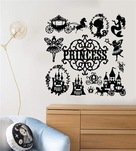 Vinyl Wall Decal Princess Castle Fairy Tale Mermaid Magic Stickers