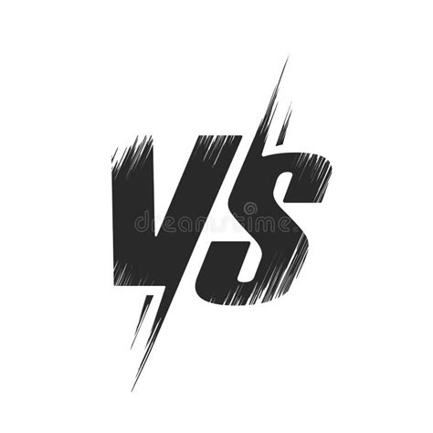 Vs Versus Icon Logo Black White Vector Symbol Fight Competition Battle