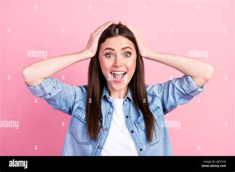 Portrait Of Attractive Amazed Cheerful Girl Great News Reaction