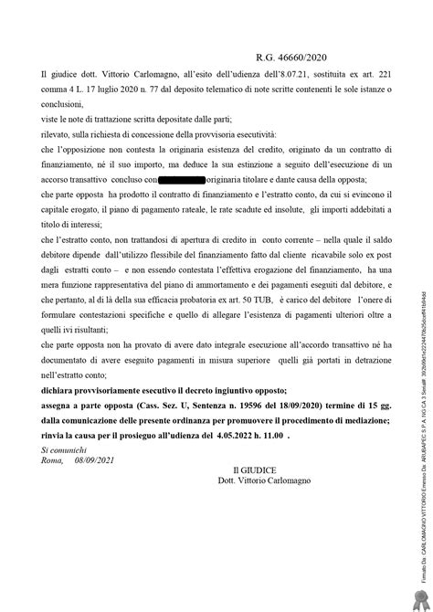 Finanziamento E Provvisoria Esecuzione Del Decreto Ingiuntivo Iusletter