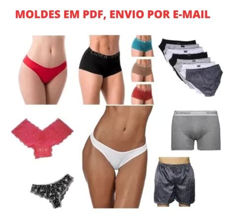 Kit 50 Moldes Calcinhas Cuecas Lingerie Adulto Infantil Pdf