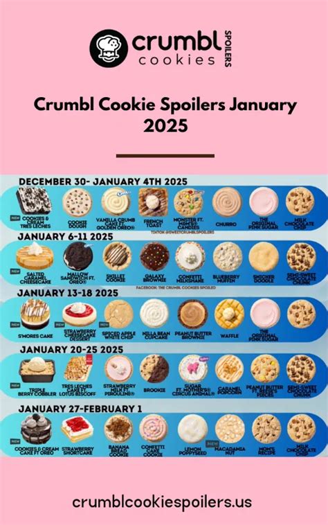 Crumbl Cookie Spoilers Upcoming Week Flavors 2025