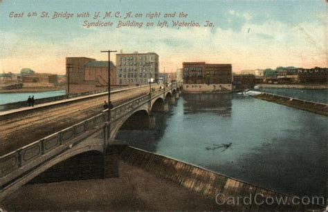 East 4th St Bridge Waterloo Ia Postcard