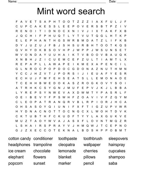 Mint Word Search Wordmint