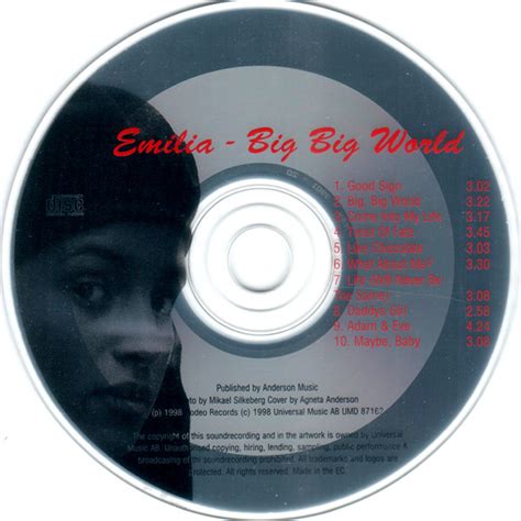 Emilia - Big Big World (1998, CD) | Discogs