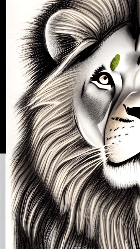 Pencil Color Lion Illustration · Creative Fabrica