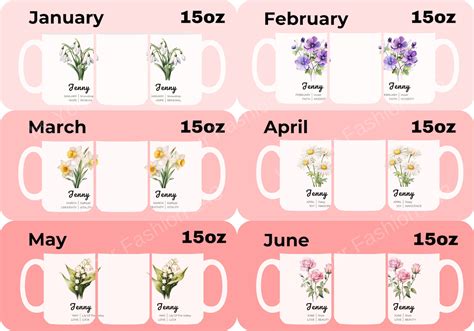 Custom Birth Flower Mug Personalized T September Birth Flower Custom