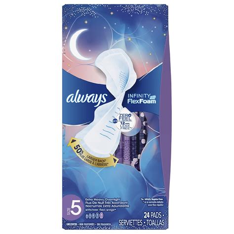 Always Infinity With Flex Foam Extra Heavy Overnight Pads With Flexi