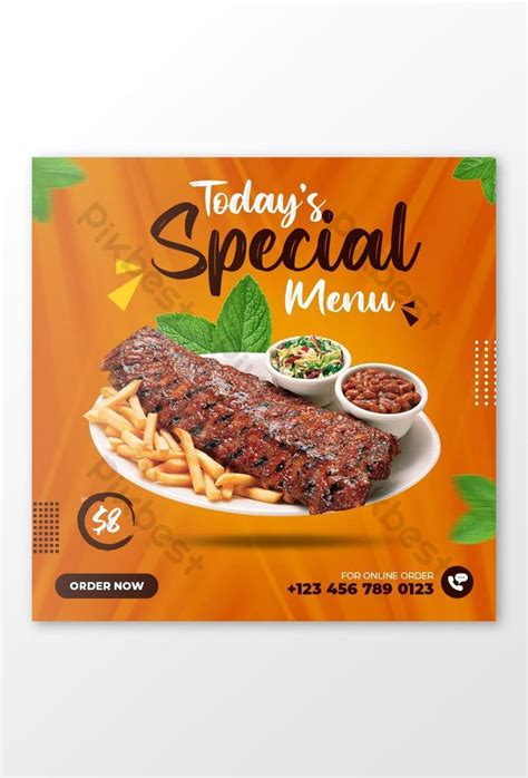 Restaurant Fast Food Social Media Post Template Psd Free Download