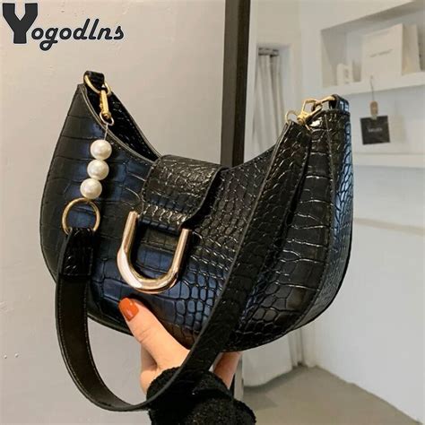 Alligator padrão retro couro do plutônio crossbody sacos para as