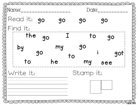 Sight Word Writing Practice Miss Kindergarten Sight Words