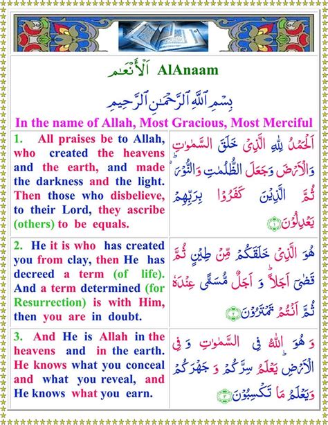 Surah Al An am with English Translation PDF سورة الأنعام