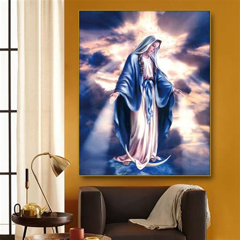 Virgin Mary Decoratie Canvas Schilderij Kalligrafi Grandado