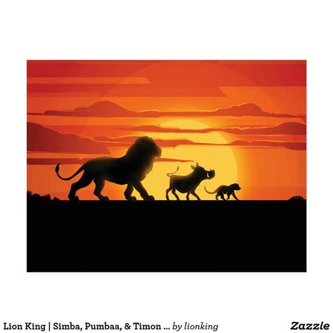 Lion King Simba Pumbaa And Timon Silhouette Postcard Zazzle Arte