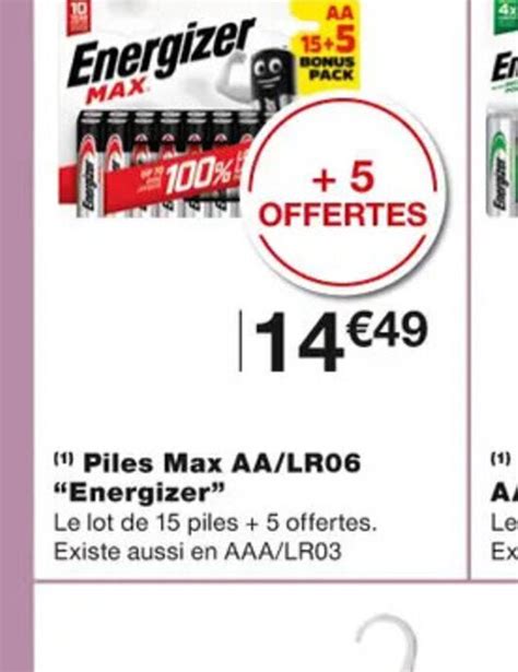 Promo Piles Max Aa Lr Energizer Chez Monoprix