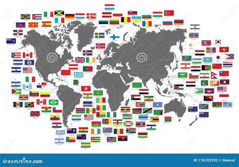 World Map With Countries And Their Flags