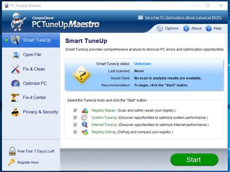 Remove PC TuneUp Maestro By CompuClever Removal Guide