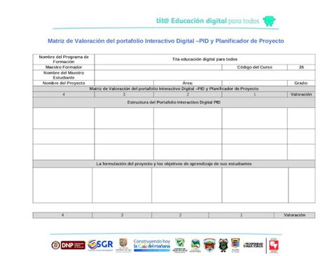 DOCX Matriz de valoración del portafolio interactivo digital 1