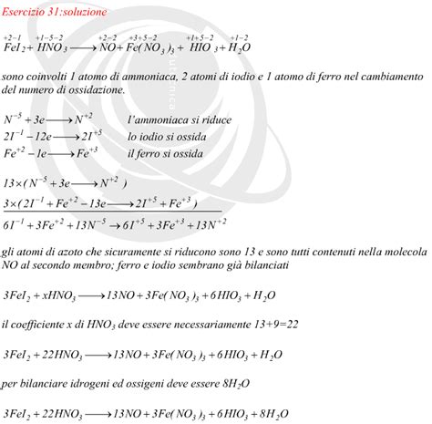 Reazione Ossidoriduzione Ioduro Ferroso E Acido Nitrico