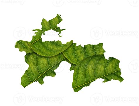 Tajikistan Map Made Of Green Leaves Ecology Concept 34374172 PNG