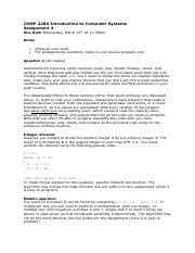 A4 Pdf COMP 2280 Introduction To Computer Systems Assignment 4 Due