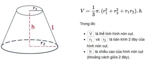 Công thức tính thể tích hình nón cụt ⭐️⭐️⭐️⭐️⭐️