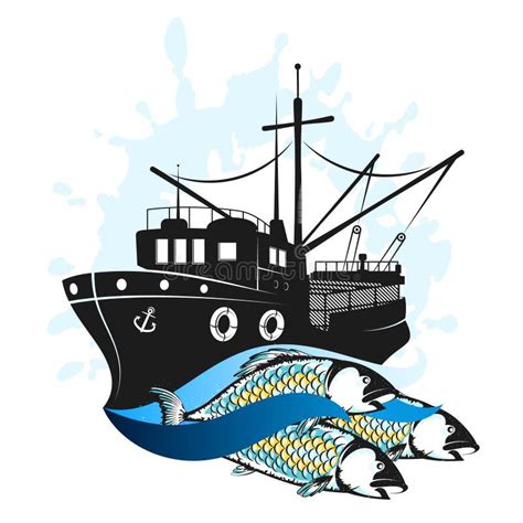 Barco pesquero ilustración del vector Ilustración de pesca 28494347