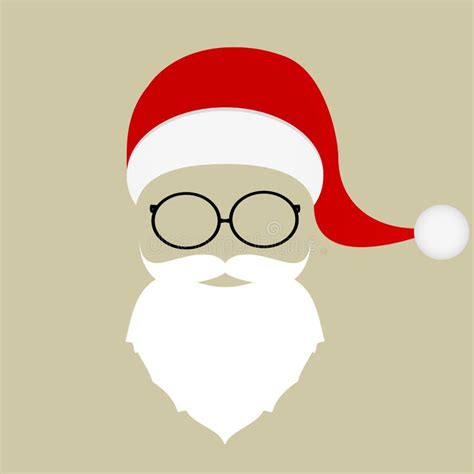 Santa hat, mustache, beard stock illustration. Illustration of lenses ...