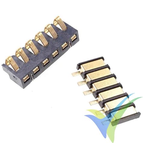 SMD 6 pin connector with spring contact, pair