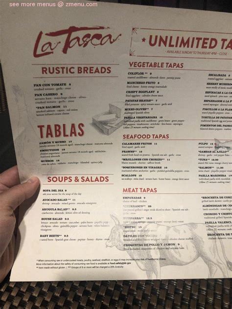 Online Menu Of La Tasca Restaurant Rockville Maryland Zmenu