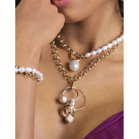 Collana Catena Con Perle Di Fiume E Lemon Stone Oro Barbieri You B Jou