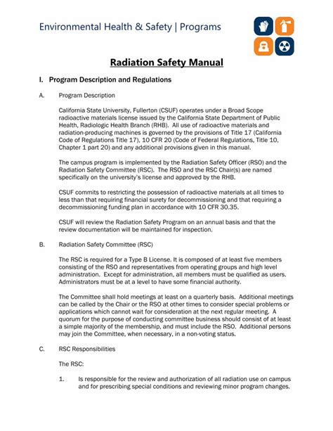 Pdf Radiation Safety Manual Ehs Fullerton Edu Dokumen Tips