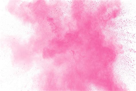 Pink Dust Particles Explosion Pink Powder Splatter On White Background