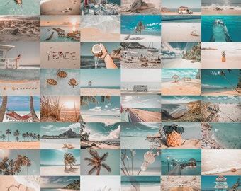 Wall Collage Kit Beach Blue Aesthetic DIGITAL DOWNLOAD 50 - Etsy