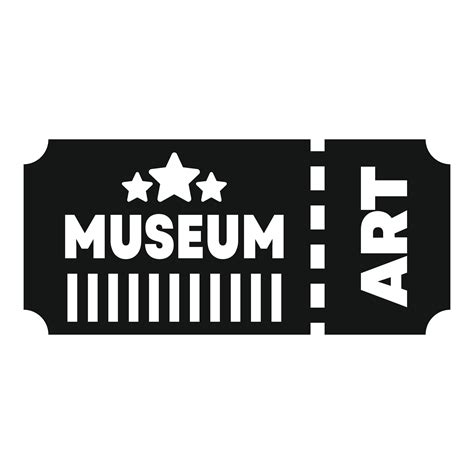 Black and white art museum ticket granting entry 47045061 Vector Art at