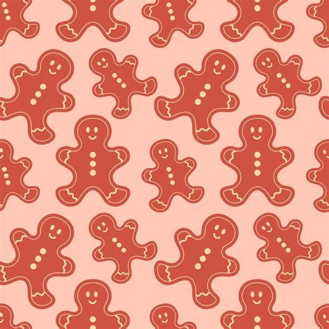 Premium Vector Christmas Gingerbread Seamless Pattern