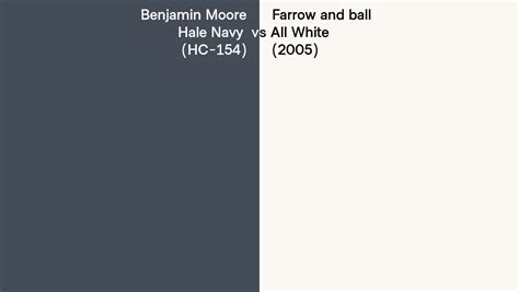 Benjamin Moore Hale Navy Hc 154 Vs Farrow And Ball All White 2005 Side By Side Comparison