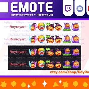 Halloween Twitch Emotes Scary Pumpkin Emotes Pack Rave Light Sticks