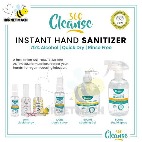 Cleanse360 Hand Sanitizer 50ml Spray 100ml Spray 500ml Spray 500ml Gel